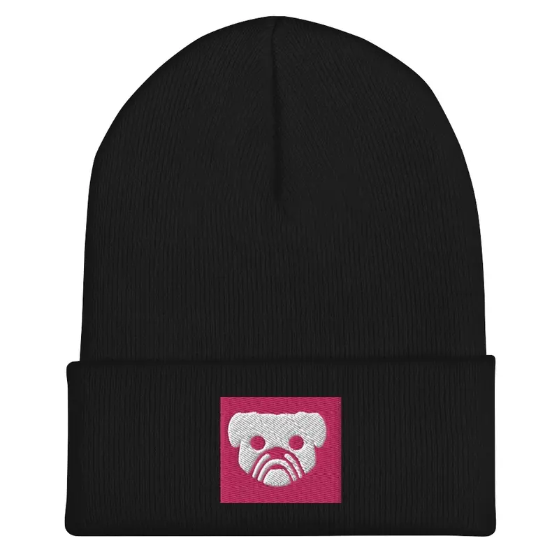 Pink pug beanie