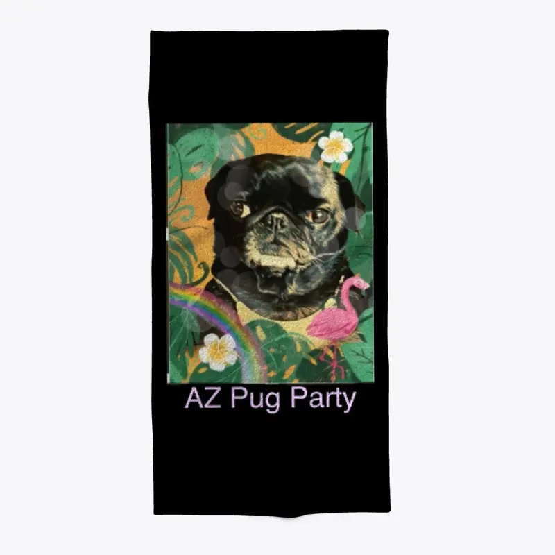 Pug party towel